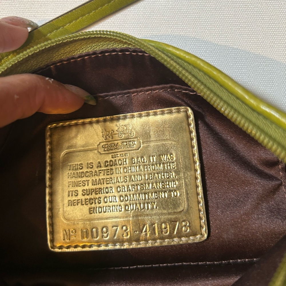 Coach Olive Green Leather Wristlet - Picture 4 of 4